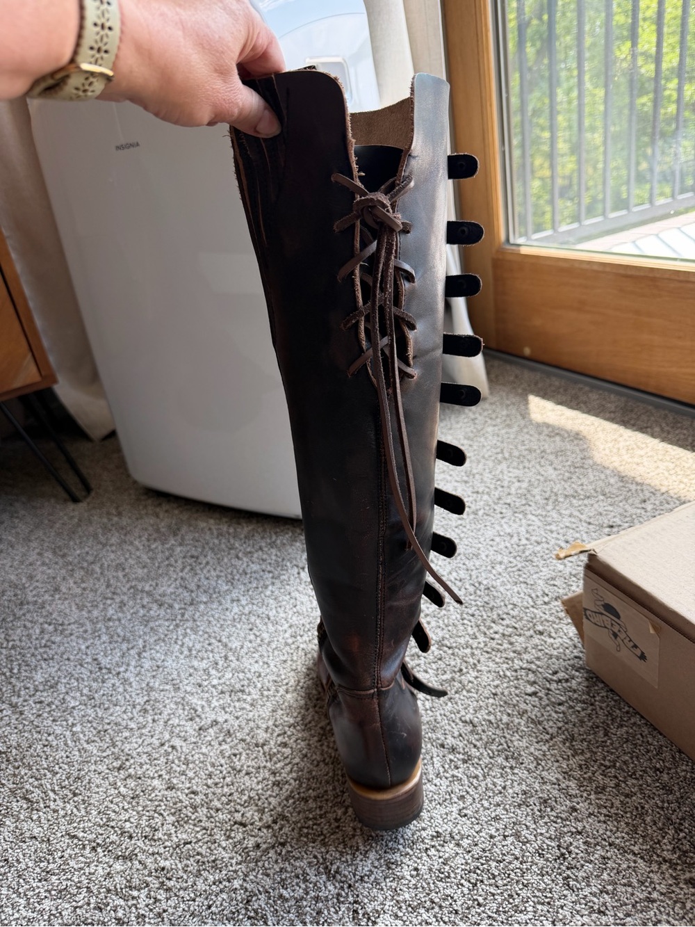 freebird Brown Lace-Up Buckle Riding Boots - Picture 5 of 7